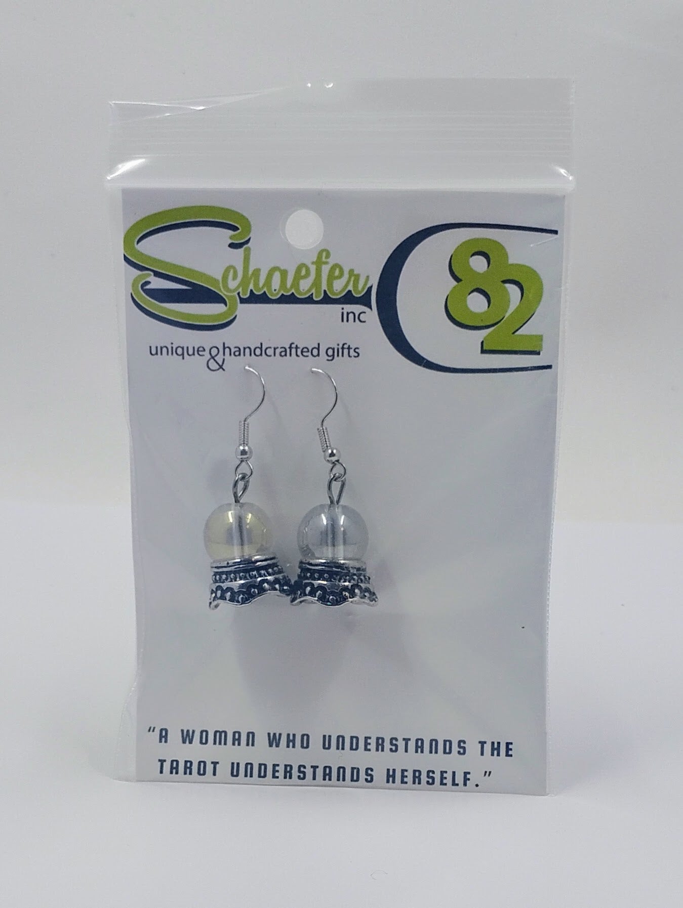 Crystal ball dangle earrings