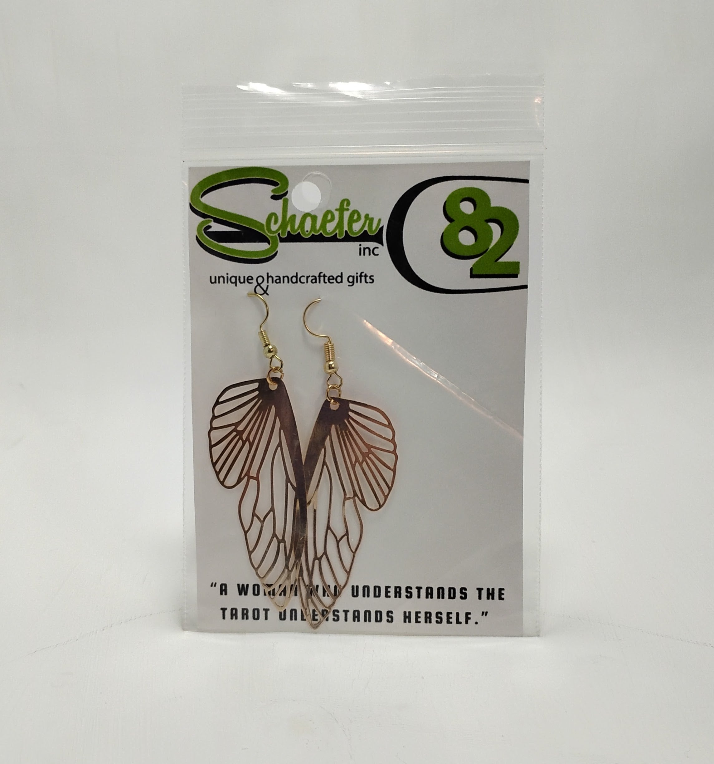Gold and Bronze butterfly wing dangle earrings