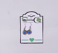 Small dangle earrings with a very colorful mandala design