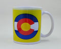 Colorado flag design with a bright yellow background